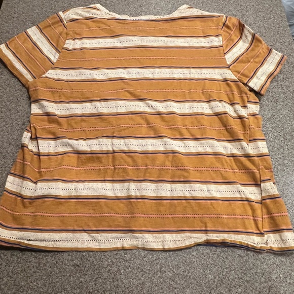 Sonoma Mustard and White Striped Tee - Picture 4 of 5